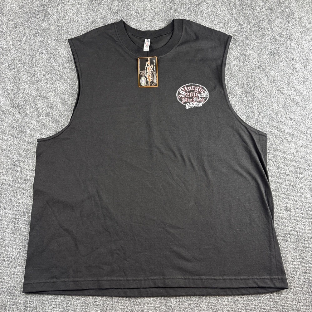 NWT Sturgis 2016 Bike Week Muscle Shirt Sleeveless Pinup Girl Black Men's 2XL